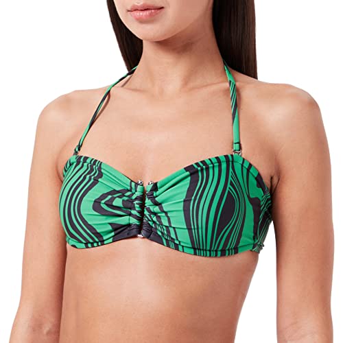 Minus Damski top bikini Amabel, 9452 Apple Green grafika nadruk, L
