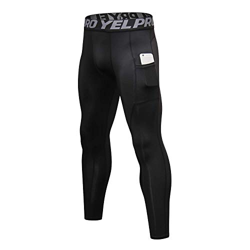 EULLA Legginsy Męskie, Czarny, M
