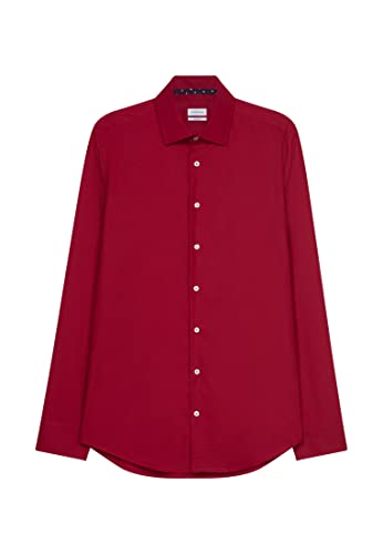 Seidensticker Męska koszula biznesowa – bez prasowania z taliowanym krojem – Shaped – długi rękaw – kołnierz Kent – 100% bawełna, czerwony, 38