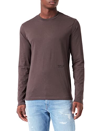 Replay T-shirt męski, 416 Dark Brown, XXL