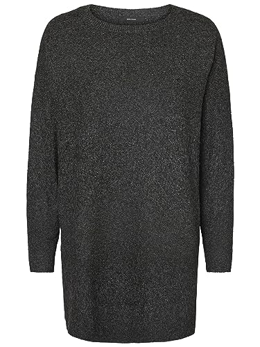 Vero Moda Vmbrilliant LS O-Neck Long Blouse Noos sweter damski, Czarny (Czarny szczegół:melange), S