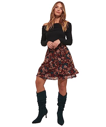 Joe Browns Damska spódnica mini z falbankami w kwiaty z przodu, wielokolorowa, 16, multi, 42