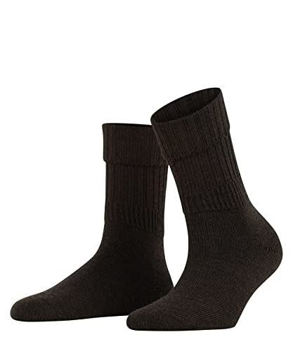 FALKE Kobiety Skarpety Striggings Rib W SO Wełna Merynosa jednokolorowe 1 Para, Brązowy (Dark Brown 5450), 35-38