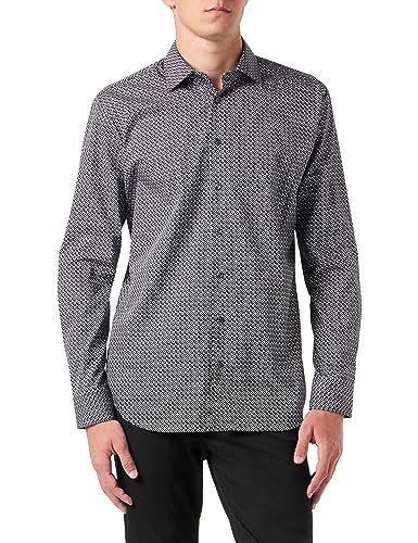 Seidensticker Męska koszula z długim rękawem Extra Slim Fit, czarny, 42
