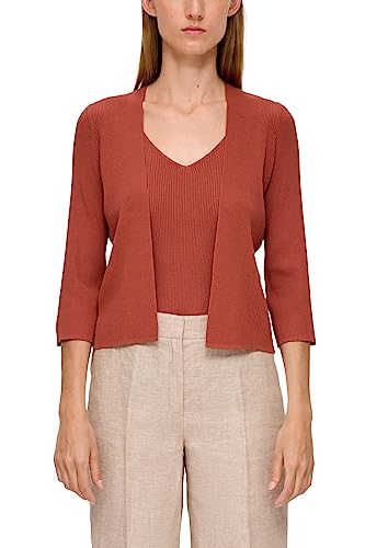 s.Oliver BLACK LABEL Damski kardigan z dzianiny rękaw 3/4, pomarańczowy, 36