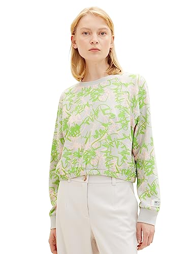 TOM TAILOR Denim Bluza damska, 32432 - Grey Green Rose Scribble Print, S