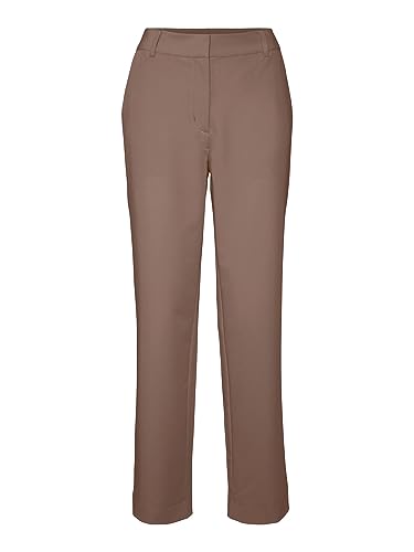 Bestseller A/S Damskie spodnie VMZELDA HR Straight Pant NOOS, brązowe Lentil, 40/34, Brown Lentil, 40W / 34L