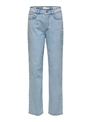 SELECTED FEMME Dżinsy damskie z wysokim stanem, jasnoniebieskie, jasnoniebieski (light blue denim), 29W / 32L