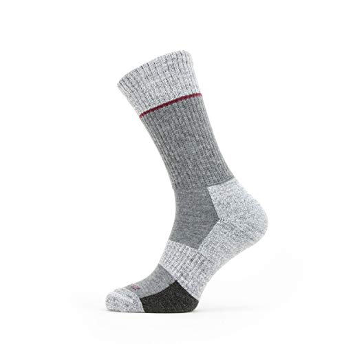 SEALSKINZ Skarpety Unisex Solo QuickDry Mid Length - Szary/Biały/Czerwony, Małe