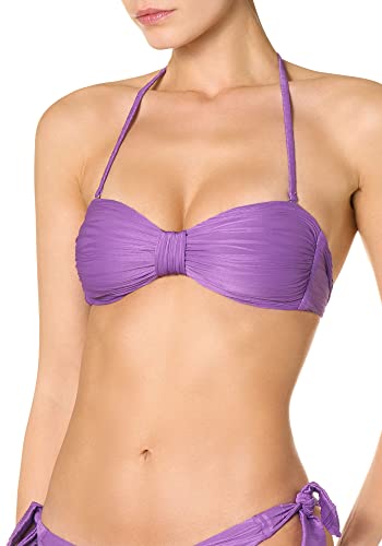 goldenpoint Bikini damski kostium kąpielowy, biustonosz bandeau, żakard, Wave, fioletowy, 75B
