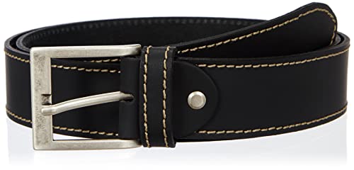 JP 1880 Męskie duże rozmiary duże rozmiary Menswear L-8XL skórzany pasek, skóra pullup, metalowe zapięcie, szerokość 4 cm, do rozm. 170 cm 811680, czarny, 130