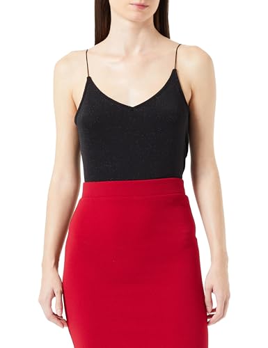 ONLY Onlcarolla S/L Box JRS Top damski, Czarny/detal: czarny metalik, S