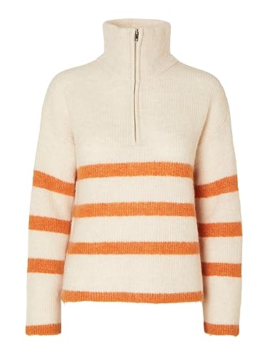 SELECTED FEMME Damski sweter w paski, brzoza, XL