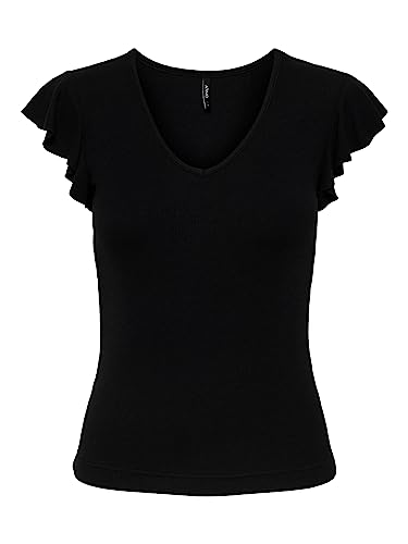 ONLY Damskie Onlbelia S/L JRS NOOS Top, czarne, XXS, czarny, XXS