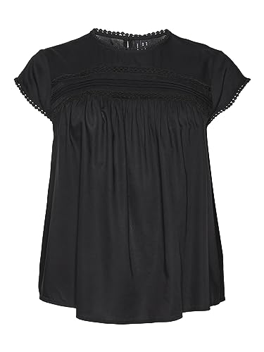 VERO MODA VMDEBBIE Pleat S/L Top WVN GA Curve NOOS bluzka damska, czarny, 48