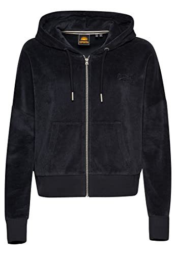 Superdry Vle Velour Zip Hood Bluza damska, Eclipse Navy, 34