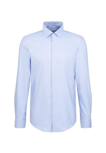 Seidensticker Męska koszula slim fit z długim rękawem, jasnoniebieski, 44