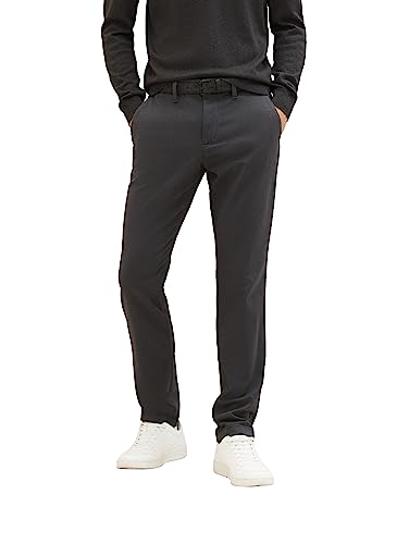 TOM TAILOR spodnie męskie, 32375 - struktura Black Zig Zag, 33W / 36L