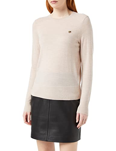 Ted Baker Damski sweter Wmk-averiii-Merino Edit z okrągłym dekoltem, Wielbłądzi, 34