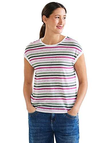 Street One Damska koszulka w paski, Off White, 40