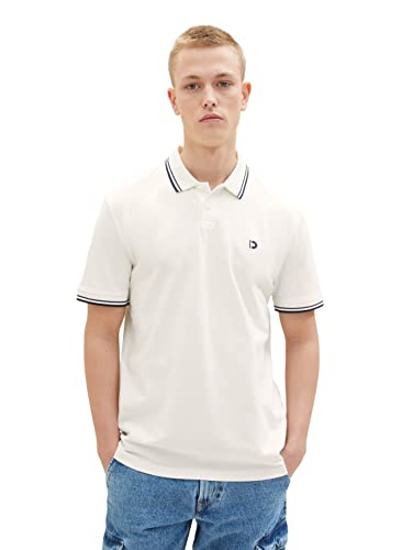 TOM TAILOR Denim Męska koszulka polo, 1036386, 12906-Wool White, XXL, 12906 - Wool White, XXL