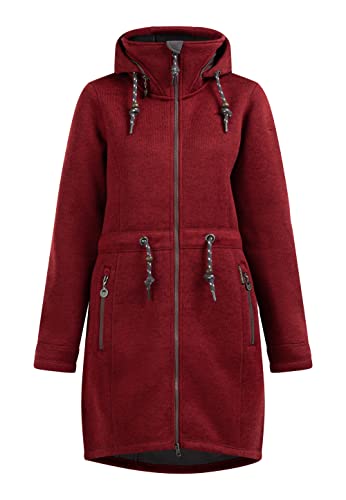Schmuddelwedda Płaszcz polarowy damski 34313988, Ciemnoczerwony melanż-271, XXL