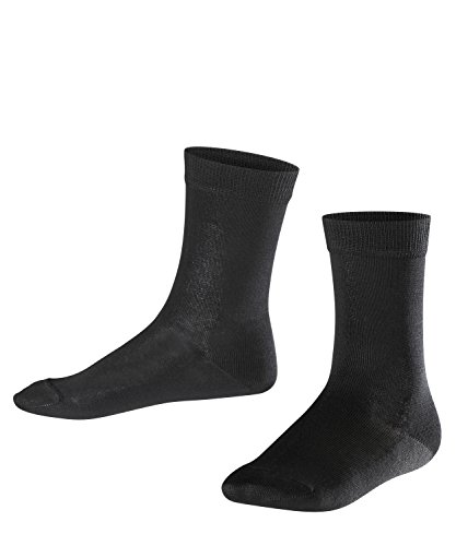FALKE Uniseks - dzieci Skarpety Cotton Finesse K SO Merceryzowana Bawełna Fil d'Ecosse jednokolorowe 1 Para, Czarny (Black 3000), 39-42 (13-16 lata)