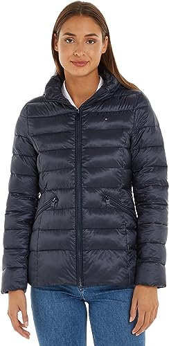 Tommy Hilfiger Damska kurtka MW wyściełana globalna w paski, pustynne niebo, L, Pustynne niebo
