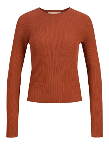 JACK & JONES Damski sweter Jjxx Jxtaya Ls Ribbed Crew Neck Knit, Bombay Brown, XL