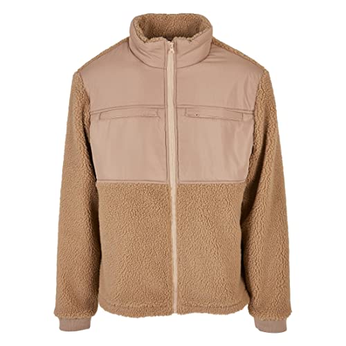 Urban Classics Kurtka Sherpa, luźna męska kurtka o luźnym kroju z przyjemną podszewką charmeuse, dostępna w dwóch kolorach, rozmiarach S-5XL, UnionBeige, XXL