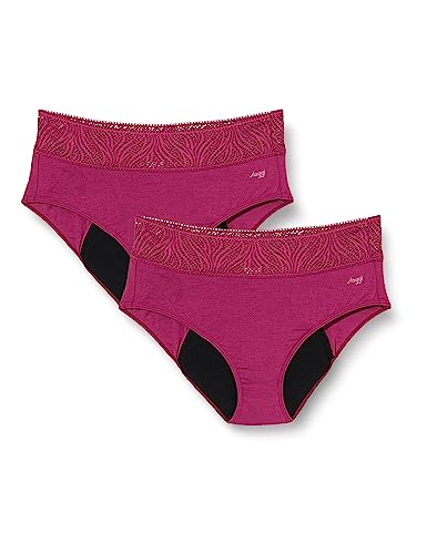 Sloggi Damskie spodnie Meniod Heavy 2P Hipster, Wine, M, Wine
