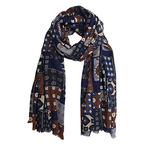 Marco Pascali Foulard Szalik męski, Brązowy/niebieski, 70x180