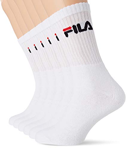 Fila Męskie skarpety sportowe bawełniane, skarpety męskie, wygodne, miękkie dotykowe (zestaw 6 szt.), biały, 43/46 EU