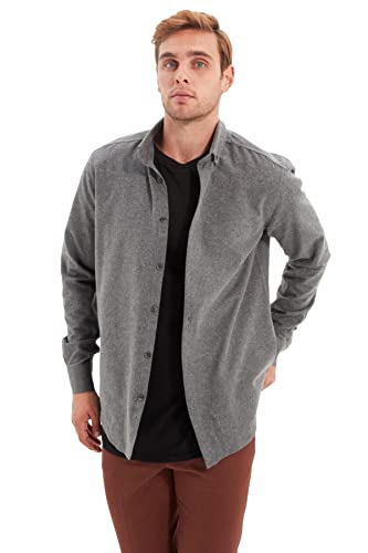 Trendyol Męska koszula o kroju slim fit Collar Shirt, rozmiar L