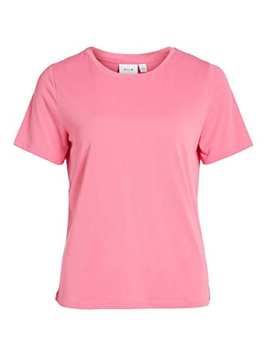 Vila Damska koszulka Vimodala O-Neck S/S Top/Su-Noos, Fandango Pink, M