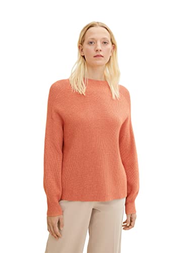 TOM TAILOR Damski sweter z golfem 1034081, 30670 - Canyon Sunset Red Melange, L