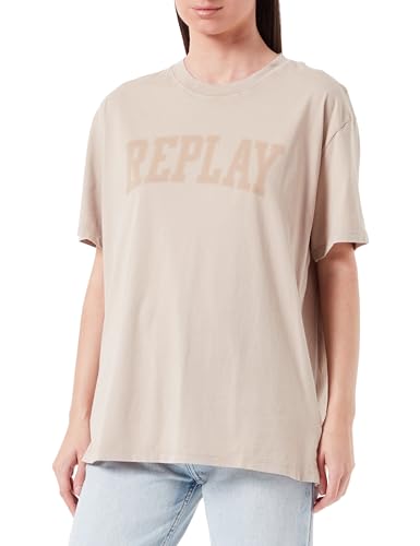 Replay T-shirt damski regular fit, 803 Light Taupe, XL