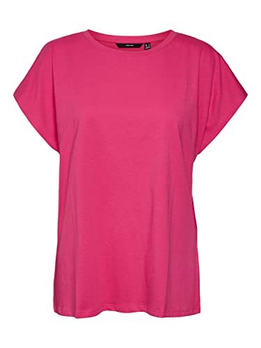 VERO MODA Women's VMPIA SS Wide TOP NOOS T-Shirt, Pink Yarrow, XS, różowy, XS
