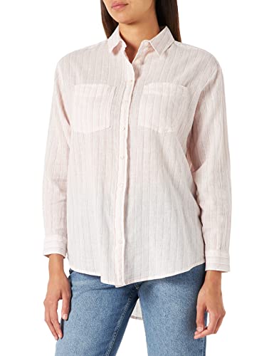 Springfield Damska koszula Camisa Manga Larga Lino Oversize, pomarańczowy, L