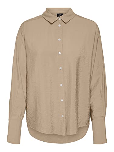 VERO MODA Damska koszulka VMLENA LS WVN NOOS Top, Irish Cream, S, Irish Cream, S