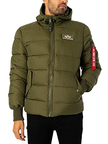 ALPHA INDUSTRIES Męska kurtka z kapturem Puffer Alpha Fd Baby, ciemnozielony, L
