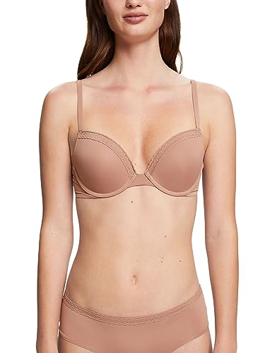 ESPRIT Damski biustonosz z mikro laceband RCS CLAS. Push Push Up, beżowy (skin beige), 80A