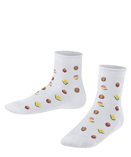 FALKE Uniseks - dzieci Krótkie skarpety Dotted Flower K SSO Lyocell z wzorem 1 Para, Biały (White 2000), 35-38 (9-12 lata)
