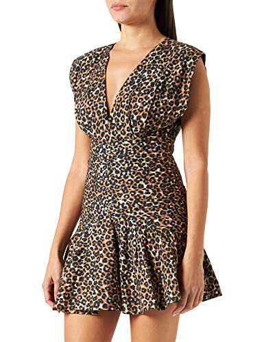 PINKO Damska sukienka Stradella Abito popelina St. M, Zc8_multi. czarny/beżowy, 44/Krótki