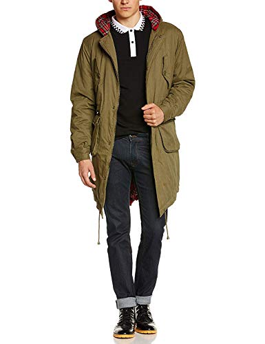 Merc of London Męski płaszcz Tobias Parka, zielony (Combat Green), M