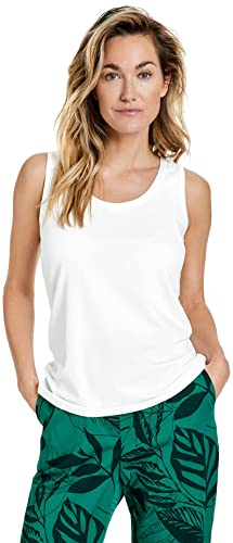 Gerry Weber Damski miękki top bez rękawów top dzianinowy top jednokolorowy, off-white, 40