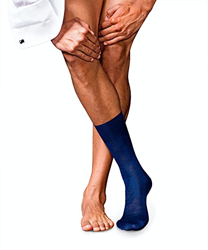 FALKE Mężczyźni Skarpety No. 9 M SO Czysta Bawełna Fil d'Ecosse jednokolorowe 1 Para, Niebieski (Royal Blue 6000), 47-48