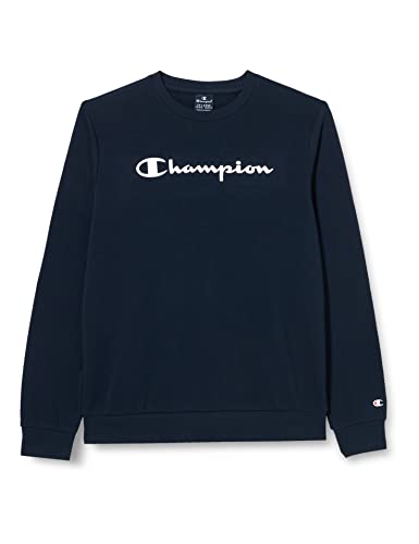 Champion Bluza dziecięca Legacy American Classics-Ultra Light Powerblend Terry Logo Crewneck, niebieski morski, 7-8 Lat