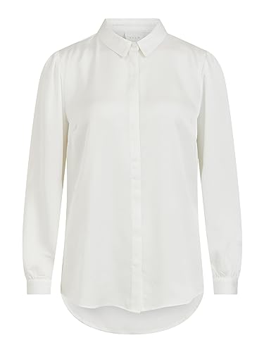 Vila Damska bluzka Viellette Satin L/S Shirt/Su-Noos, Śnieżnobiały, 40