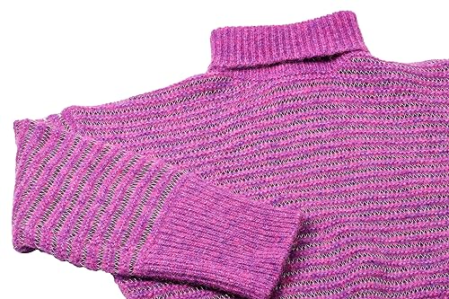 Caneva Damski sweter z wysokim dekoltem, w paski, kolor fioletowy, rozmiar XS/S, liliowy, XS